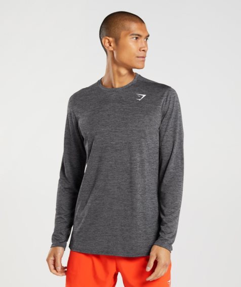 Men's Gymshark Arrival Long Sleeve T-Shirts Dark Grey | CA 50D1A6